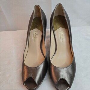 Cole Haan Air Pump Open Toe Champagne Pump Heel Shoe Preowned Size 9.5 B